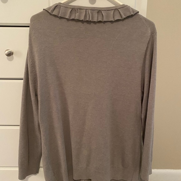 Gray Cardigan with Ruffle - Picture 3 of 4